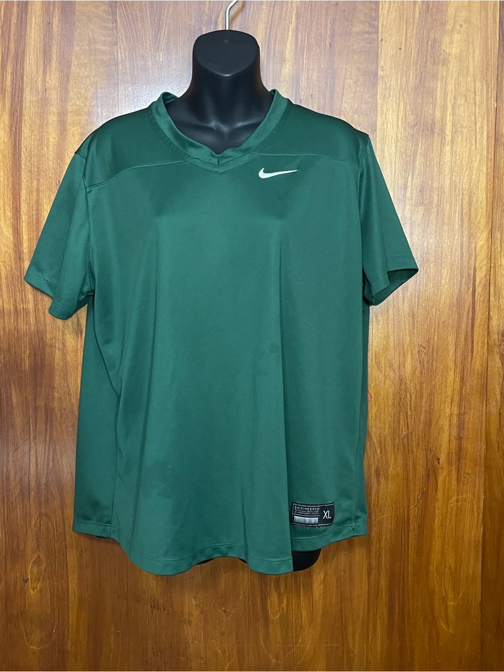 Nike Dri-FIT Unisex XL Green V-Neck Jersey Shirt Jock Tag Stitched Swoosh